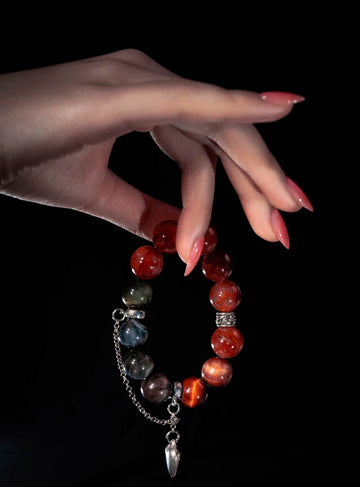 Red Phantom & Red Tiger Eye & Blue Tiger Eye Bracelet