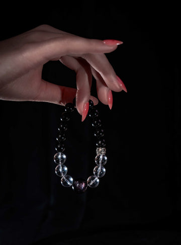 Obsidian & Clear Quartz Bracelet