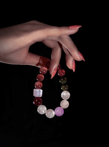 Multi-Gem Strawberry Quartz Bracelet